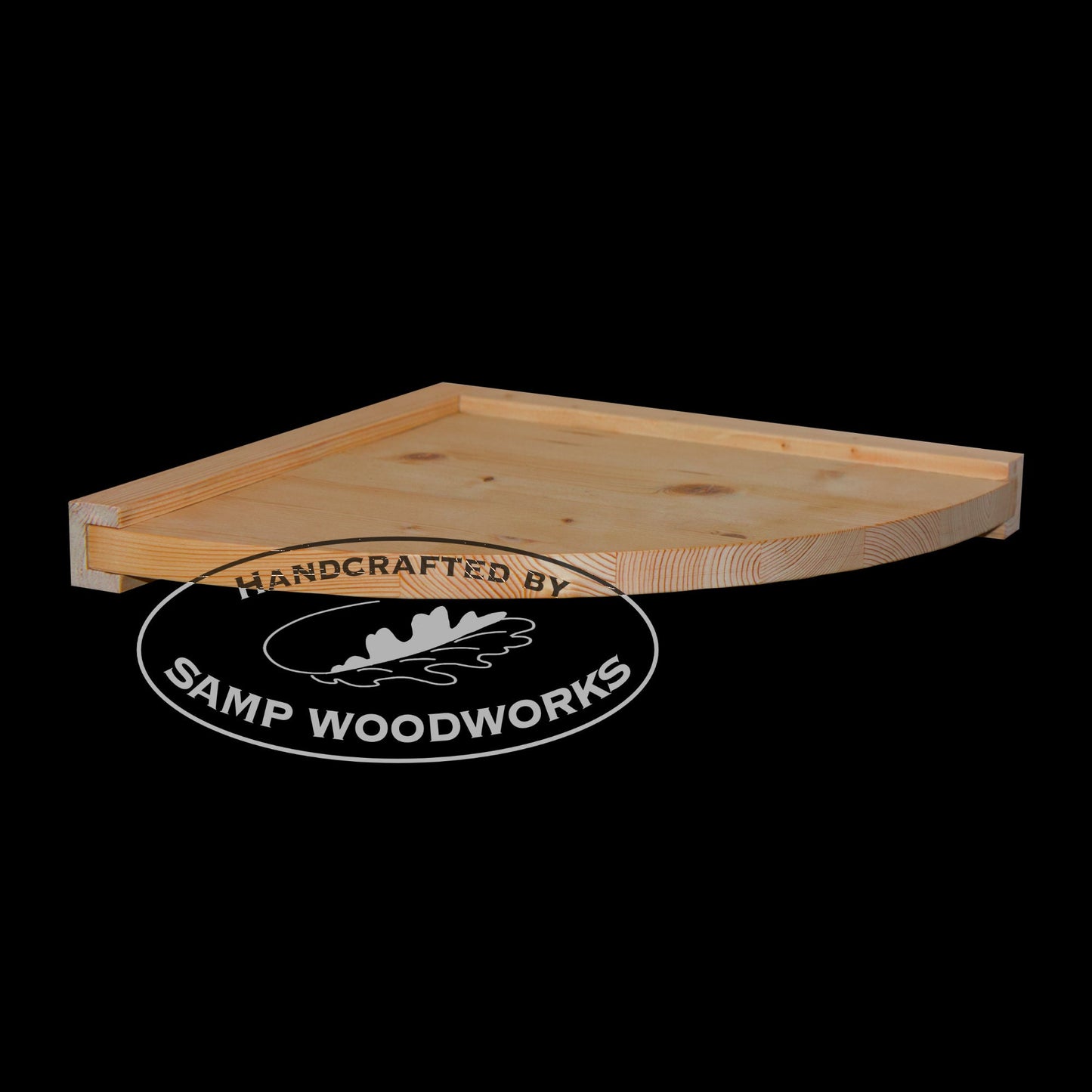 Floating Corner Shelf - Solid Wood Handmade - Sanded Only