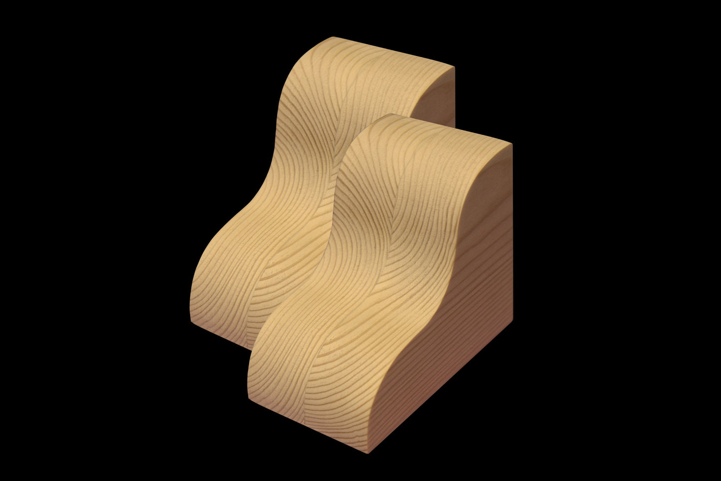 Wooden Corbels Pair - Support Brackets in wood - beige
