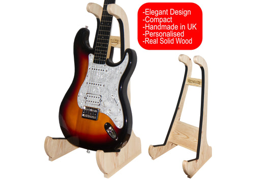 Personalized Electric Guitar Stand - Wooden - Sanded only