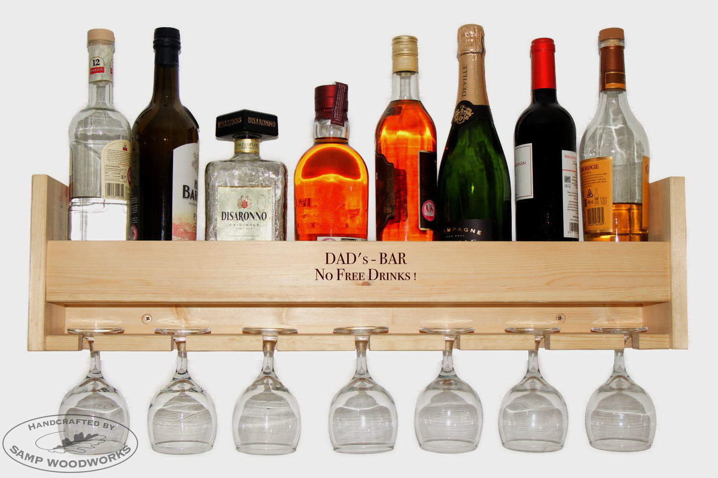 Wall Mounted Gin Bar - Personalized - Sanded only